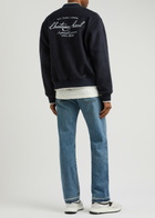 Axel Arigato Chateau Axel Embroidered Wool-blend Bomber Jacket Navy