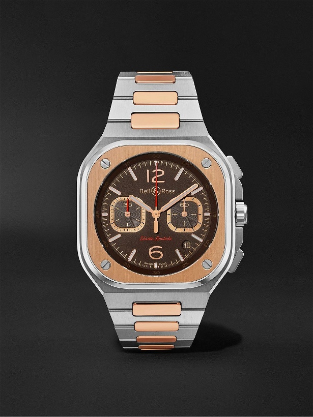Photo: Bell & Ross - BR 05 Limited Edition Automatic Chronograph 42mm Stainless Steel and Rose Gold Watch, Ref. No. BR05C-LDA/SSG