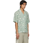 Jacquemus Green Leaves Print La Chemise Jean Short Sleeve Shirt