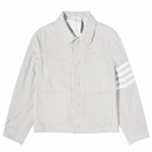 Thom Browne Men's 4 Bar Stripe Seersucker Jacket in Medium Grey