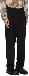 Dries Van Noten Black Pleated Trousers