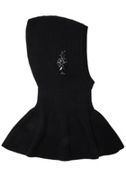 Simone Rocha Crystal-emebllished Wool-blend Balaclava - Black - One Size