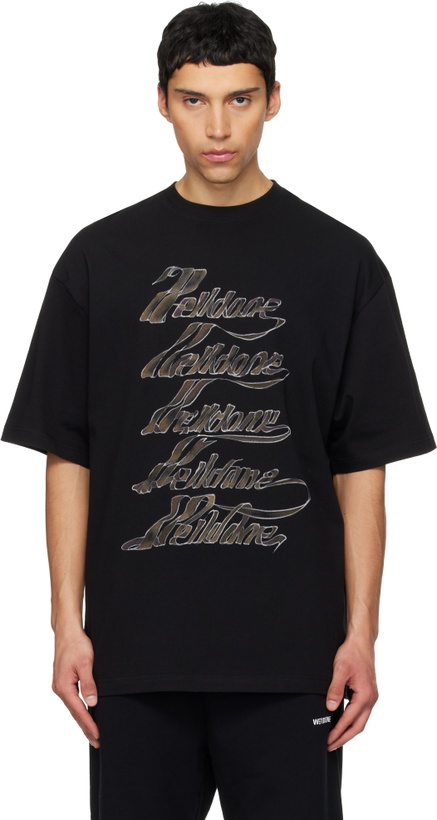 Photo: We11done Black 'WE11DONE' Multi Logo T-shirt