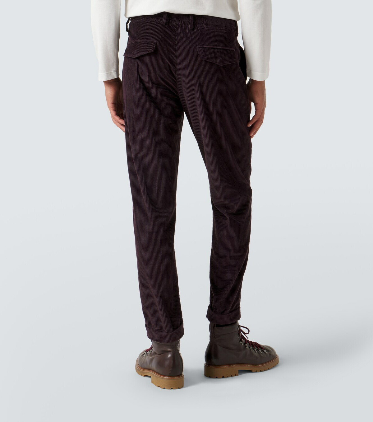 Eleventy Cotton and cashmere corduroy slim pants