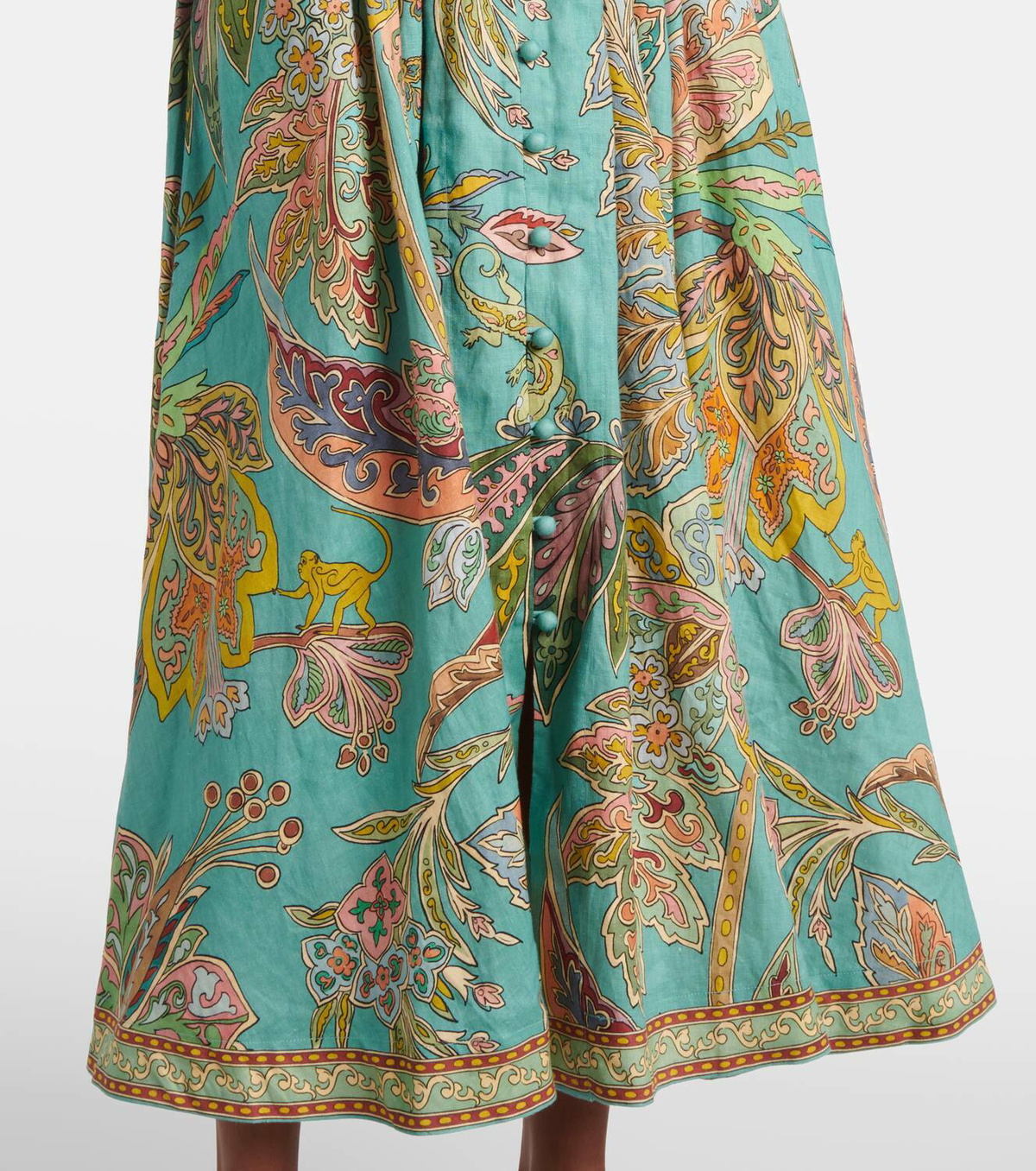 Almais Franca printed linen midi dress ALMAIS