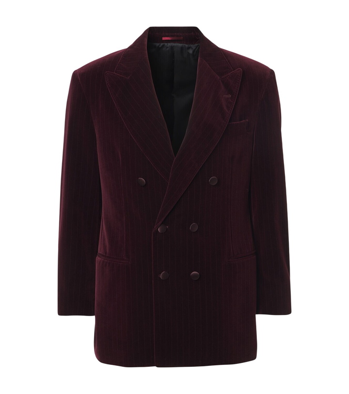Photo: Brunello Cucinelli Pinstripe cotton velvet double-breasted blazer