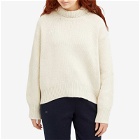 Pangaia Women's Recycled Cashmere Knit Chunky Turtleneck Sweater in Ecru Ivory