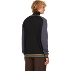 Fendi Black and Grey Striped Bag Bugs Sweater