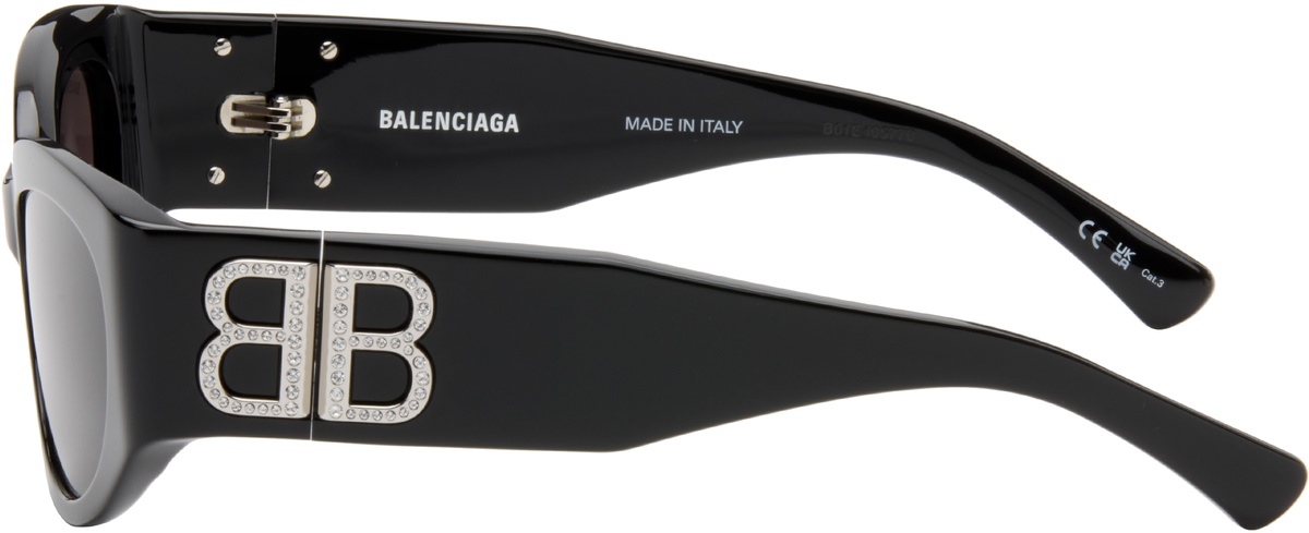 Balenciaga Black Bossy Cat Eye Strass Sunglasses