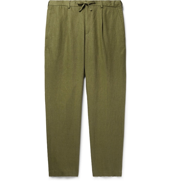 Photo: Beams F - Linen Drawstring Trousers - Green
