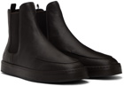 Giorgio Armani Black Moc Toe Chelsea Boots