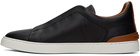 ZEGNA Black & Brown Deerskin Triple Stitch Sneakers