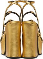 Marc Jacobs Gold 'The Kiki Platform' Heeled Sandals