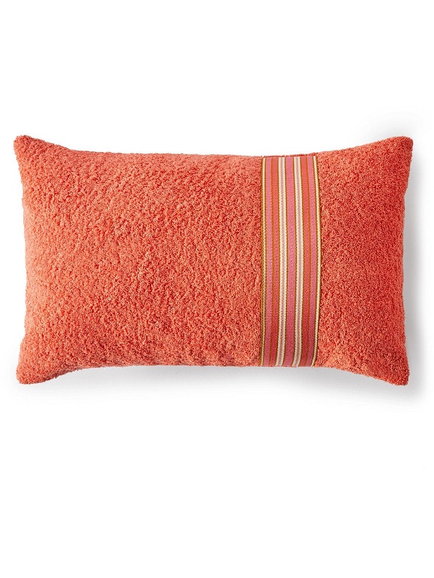 Photo: Loro Piana - Striped Webbing-Trimmed Cotton-Terry Beach Pillow