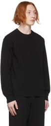 AURALEE Black Rib Knit Twist Sweater