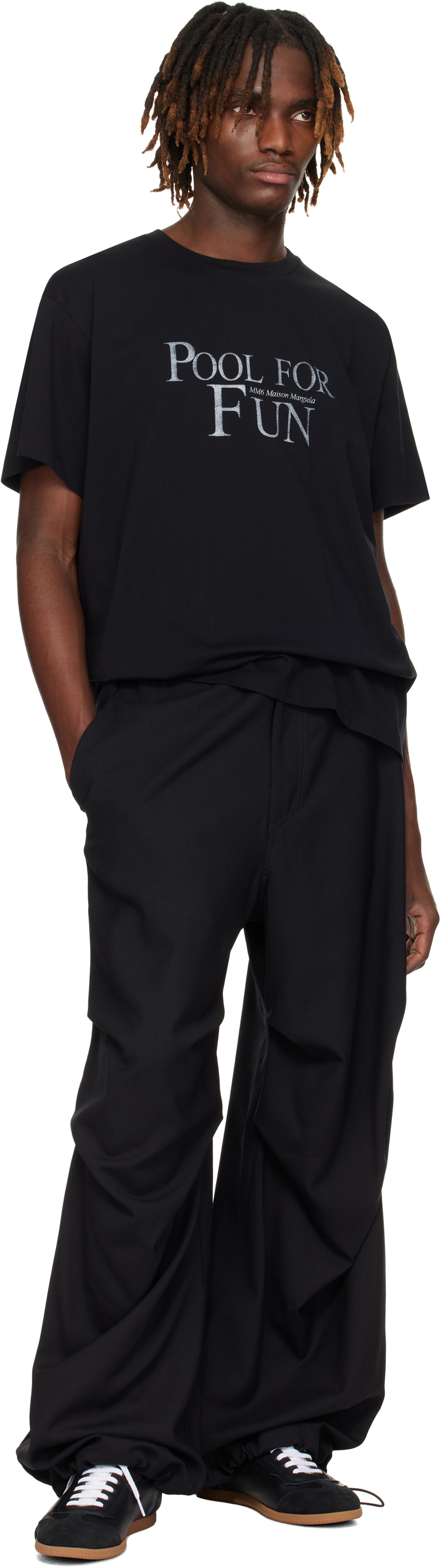 MM6 Maison Margiela Black 'Pool For Fun' T-shirt MM6 Maison