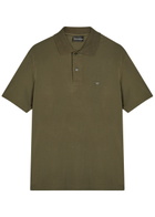 Emporio Armani Logo-embroidered Jersey Polo Shirt Brown