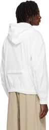 AMOMENTO White Nylon Hooded Jacket