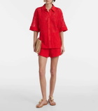 SIR Crochet high-rise cotton-blend shorts