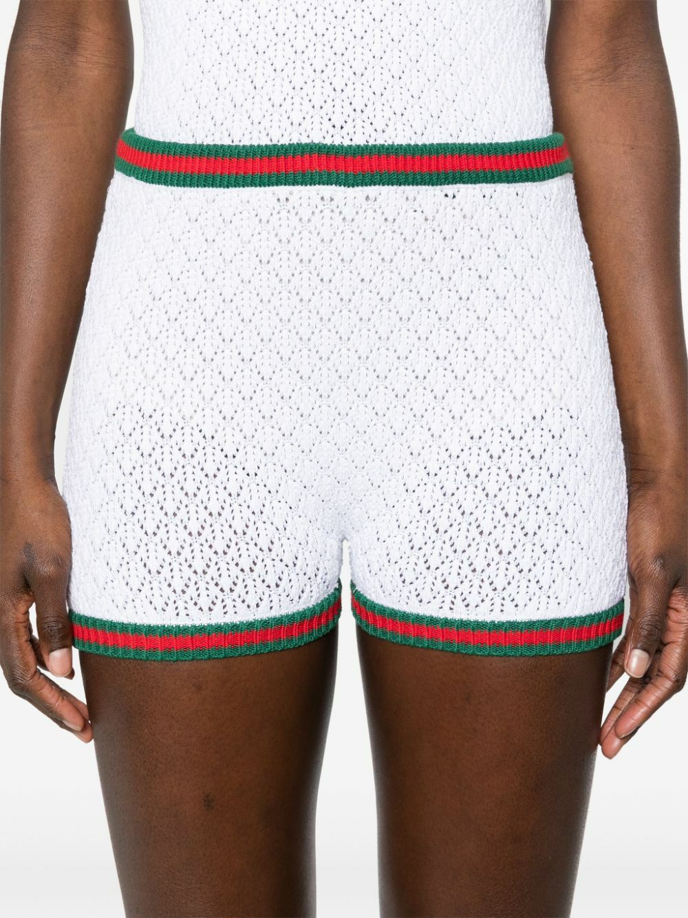 ショーツ GUCCI WHITE POPLIN SHORTS Gucci Gucci Elasticated-Waist Shorts - Pants - Free Shipping