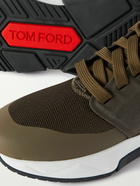 TOM FORD - Jago Neoprene, Suede and Leather Sneakers - Green