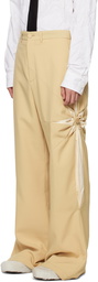 KUSIKOHC SSENSE Exclusive Tan Origami Flower Trousers