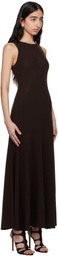McQueen Brown Sleeveless Maxi Dress