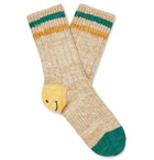 KAPITAL - Ivy Smilie Striped Cotton and Hemp-Blend Socks - Neutrals