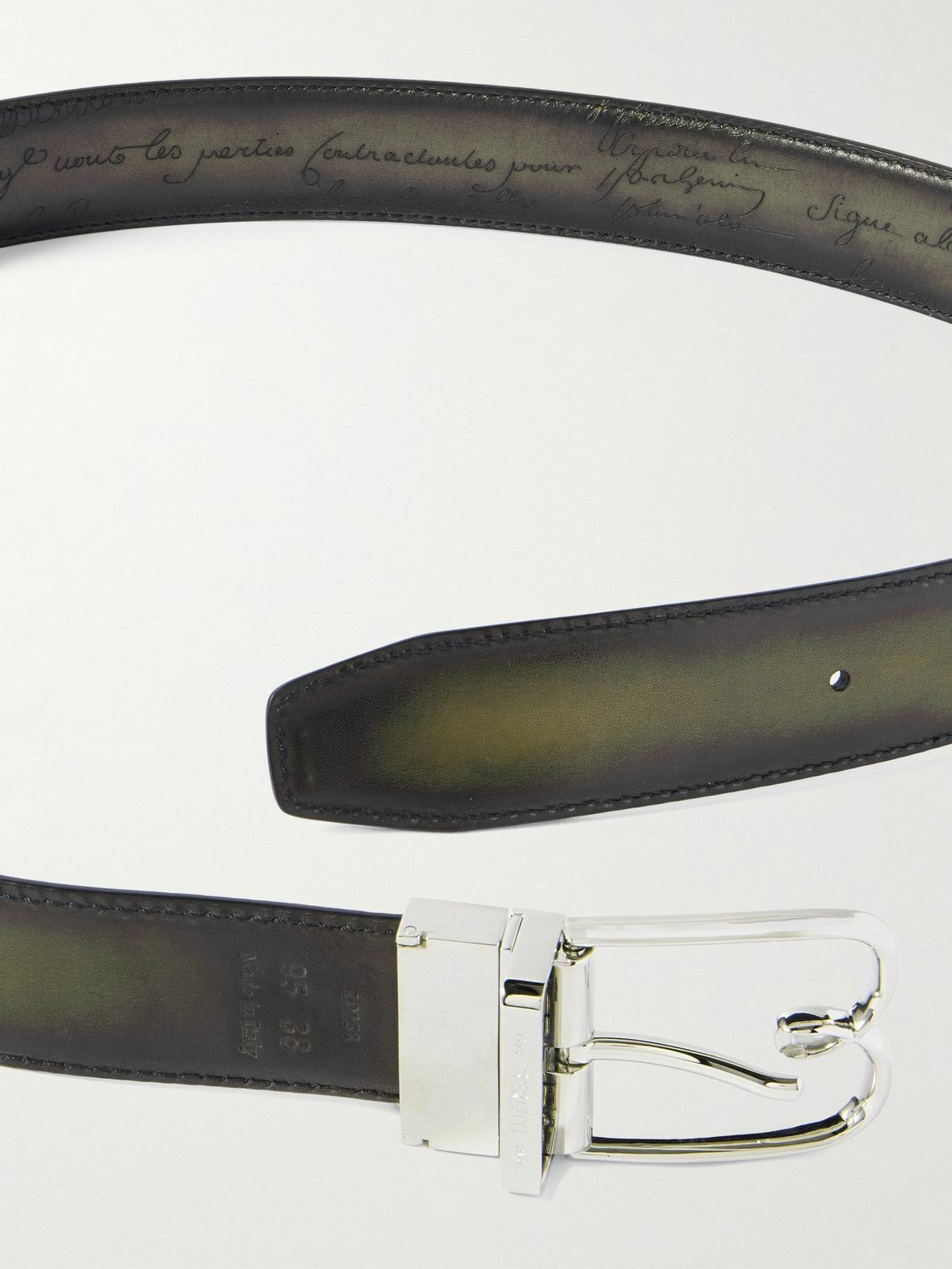 Berluti - Reversible Burnished-Leather Belt - Green