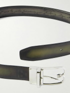 Berluti - Reversible Burnished-Leather Belt - Green
