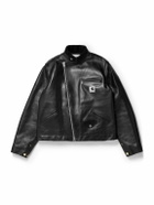 Sacai - Carhartt WIP Cotton Corduroy-Trimmed Leather Jacket - Black
