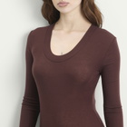 Entire Studios Women's Circle Neck Bodysuit in Saddlewood