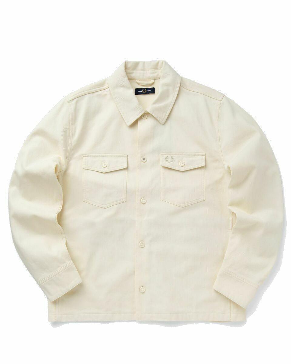 Photo: Fred Perry Bedford Cord Overshirt White - Mens - Overshirts