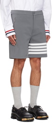 Thom Browne Gray 4-Bar Tech Shorts