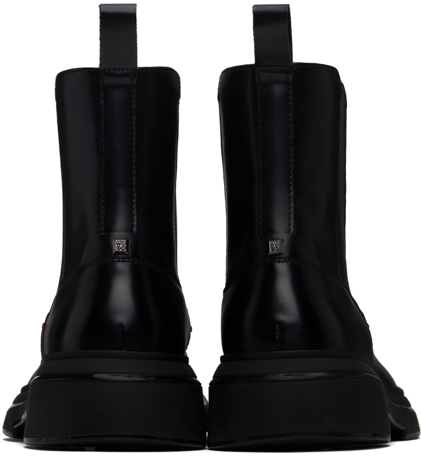 Hugo Black Polished Leather Chelsea Boots