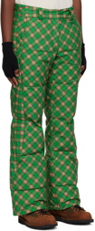 ERL Green Check Down Trousers