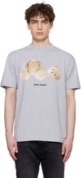 Palm Angels Gray Bear T-Shirt