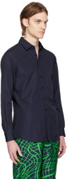 Moschino Navy Embroidered Shirt