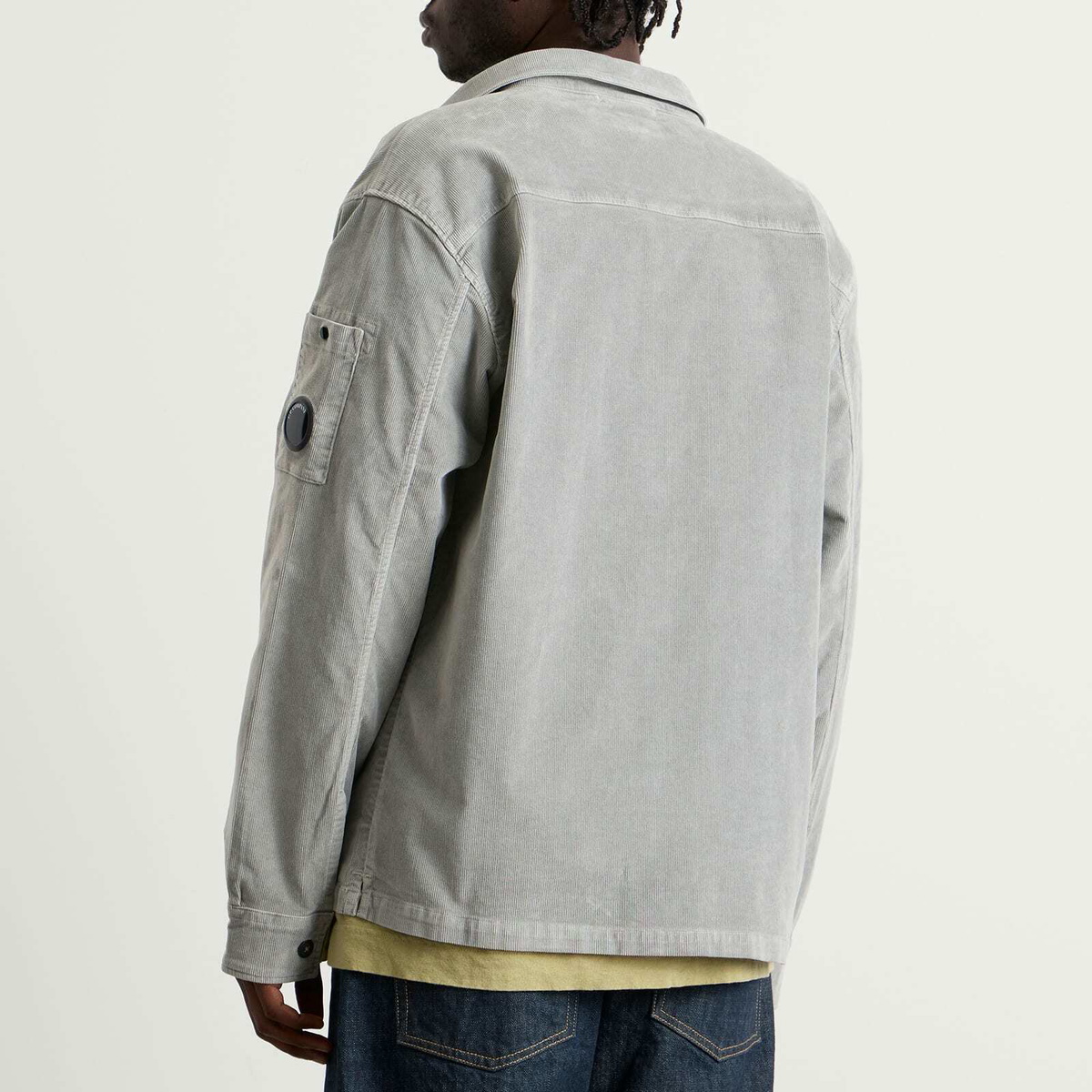 C.P. Company Men's Corduroy Lens Overshirt in Flint Grey