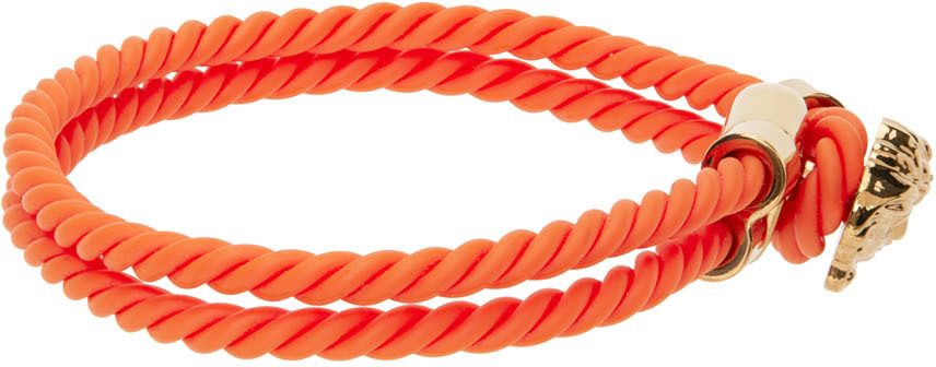Versace Orange Braided Medusa Bracelet Versace