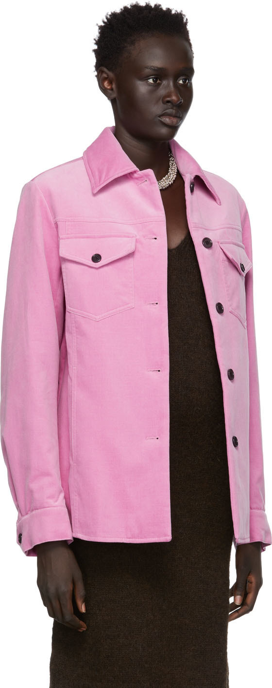 Pink velvet clearance denim jacket