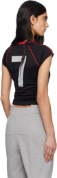 VETEMENTS Black & Red Alphabet Football Jersey T-shirt