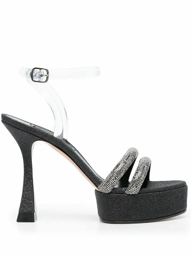 Photo: CASADEI - Metallic Leather Heel Sandals