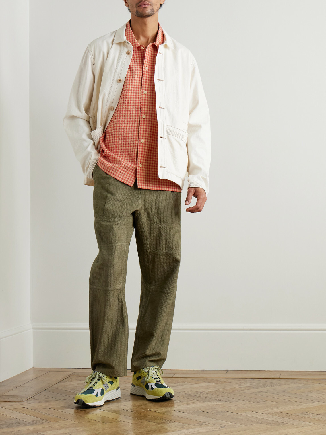 Folk - Gabe Cotton-Blend Seersucker Shirt - Red