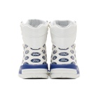 Versace White and Blue Ford Edition Logo Sneakers