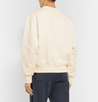 AMI - Logo-Embroidered Fleece-Back Cotton-Blend Jersey Sweatshirt - Cream