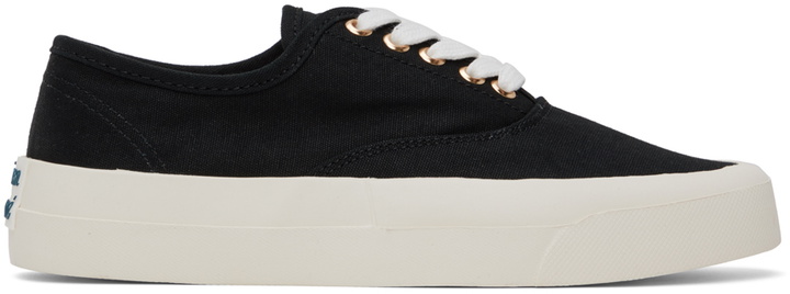 Photo: Maison Kitsuné Black Canvas Laced Sneakers
