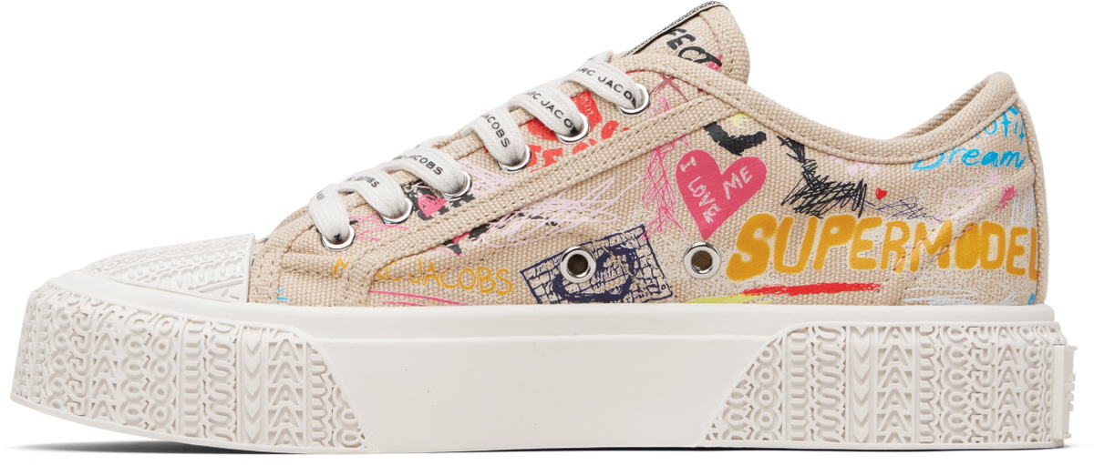 Marc Jacobs Beige 'The Punk Scribble' Sneakers