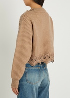 Chloe Lace-trim Wool and Cashmere-blend Jumper Brown