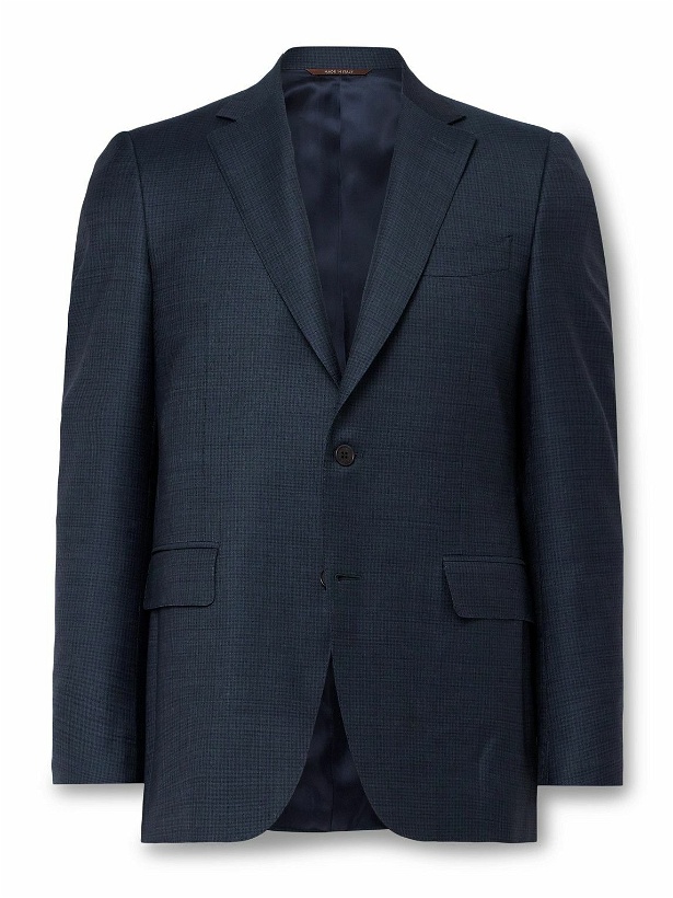 Photo: Canali - Checked Super 130s Wool Suit Jacket - Blue